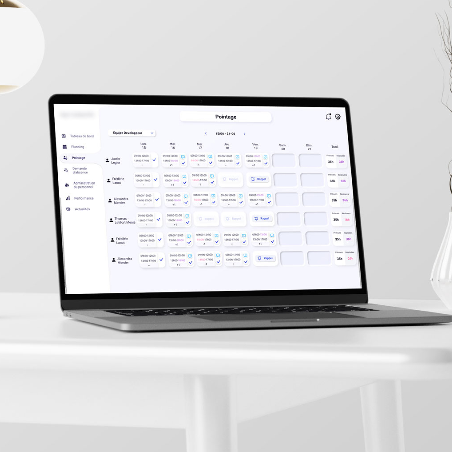 Rh System Ui Plateforme RH - UI design - Un éclat de design